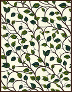 Botanical Vines And Leaves Pattern Rug