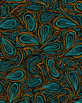 Abstract Teal Orange Swirls Pattern Rug