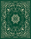 Elegant Floral Mandala Ivory And Emerald Rug