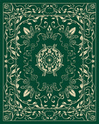 Elegant Floral Mandala Ivory And Emerald Rug