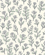 Botanical Leaves Stems Floral Design Rug