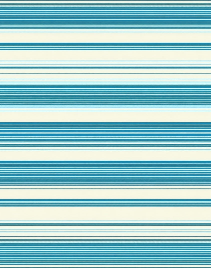 Classic Teal And Cream Striped Rug