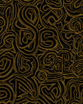 Black Gold Abstract Curvy Lines Design Rug