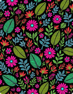 Vibrant Floral Leaf Pattern Rug
