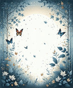 Whimsical Butterfly Botanical Forest Design Rug