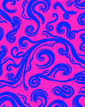 Vibrant Blue Swirl Pattern Design Rug