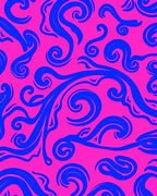 Vibrant Blue Swirl Pattern Design Rug