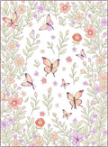 Pastel Butterflies And Floral Garden Rug