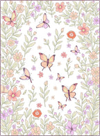 Pastel Butterflies And Floral Garden Rug