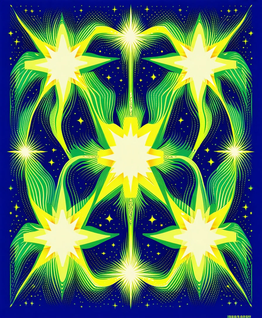 Celestial Starburst Pattern Design Rug