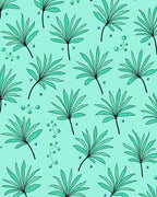 Tropical Leaf Water Drops Pattern Rug