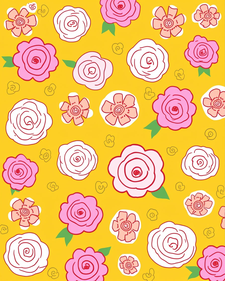 Playful Floral Pattern Rug