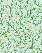 Botanical Vine Blossom Pattern Rug