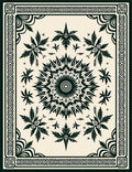 Black Floral Sunburst Medallion Cream Rug