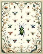 Nature Insect Floral Tapestry Pattern Rug