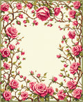 Floral Rose Vine Botanical Pattern Rug