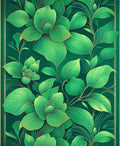 Emerald Green Floral Vine Rug