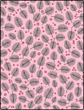 Pink Fern Leaf Circles Repeating Rug