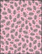 Pink Fern Leaf Circles Repeating Rug
