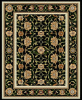 Elegant Black Floral Patterned Rug