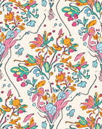 Vibrant Floral Swirls Petals Design Rug