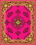 Vibrant Fuchsia Ornate Floral Medallion Rug