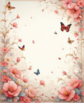 Whimsical Butterflies Floral Garden Design Rug