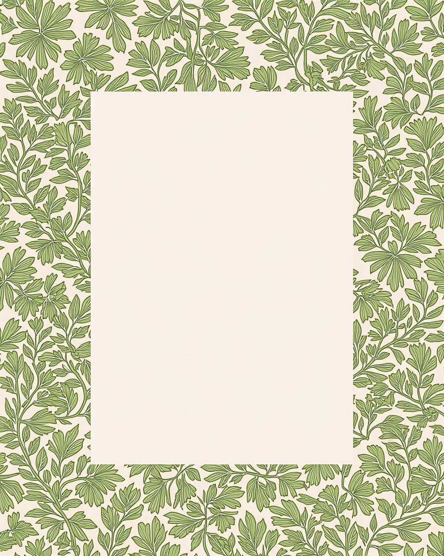 Green Leafy Vine Pattern Rug
