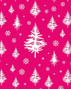 Pink Evergreen Snowflake Christmas Rug