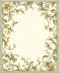Ornate Floral Swirls Cream Green Rug