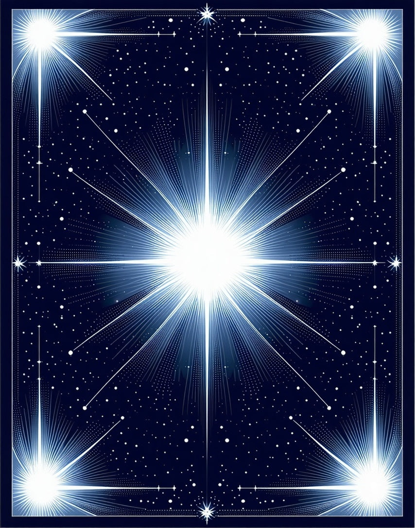 Celestial Starburst Blue Night Rug