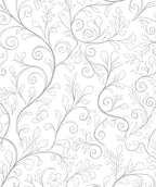 Delicate Leaf Scroll Pattern Design Rug