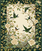 Nature Birds And Roses Classic Design Rug