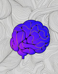 Abstract Brain Pattern With Gold Lines Rug