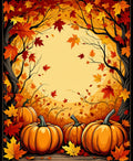 Autumn Leaves Pumpkins Pattern Rug