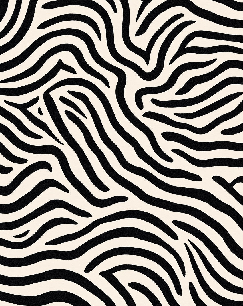 Bold Black White Animal Prints Rug