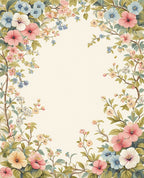 Vintage Floral Branch Pattern Rug
