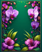 Tropical Orchid Floral Pattern Rug