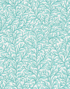 Turquoise Leafy Vines Pattern Rug