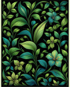 Lush Greenery Floral Vine Pattern Rug