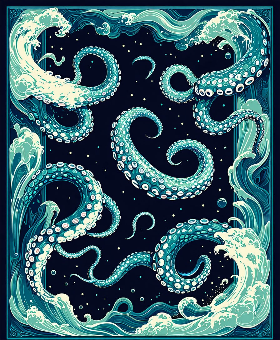 Oceanic Tentacles Waves Rug
