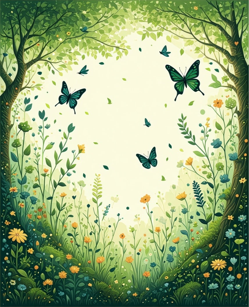 Enchanting Butterfly Garden Meadow Rug