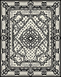 Intricate Black Geometric Symmetry Rug