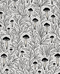 Woodland Mushroom Vine Pattern Rug