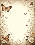 Vintage Floral Butterfly Art Rug