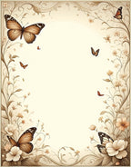 Vintage Floral Butterfly Art Rug