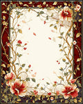 Elegant Floral Vine Patterned Rug
