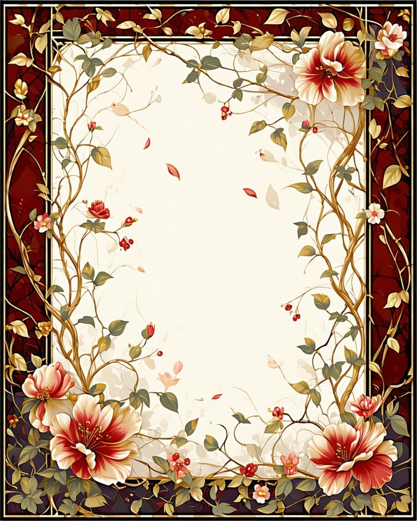 Elegant Floral Vine Patterned Rug