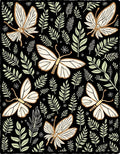 Botanical Butterfly Whimsical Garden Pattern Rug