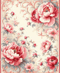 Elegant Pink Floral Scroll Pattern Rug